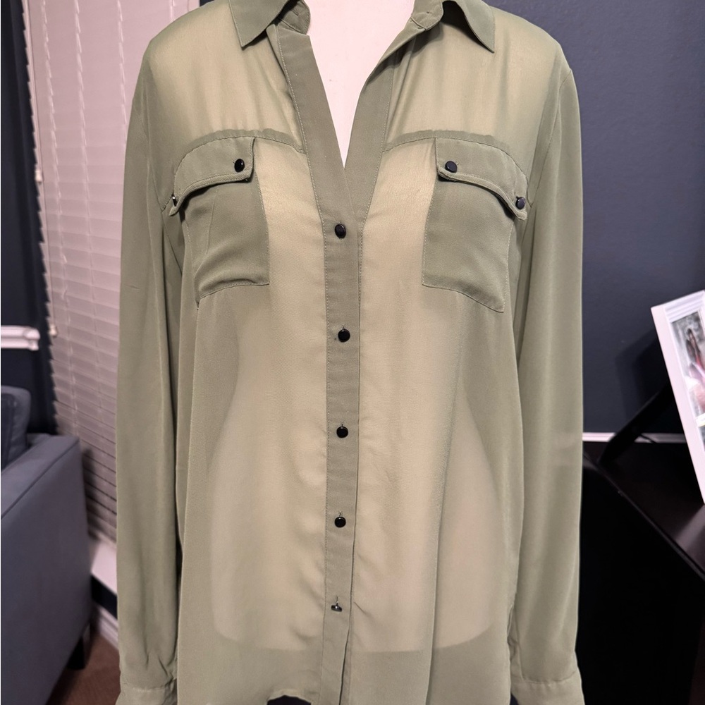 Kenneth Cole New York Sage/Olive Green Button-Down Shirt